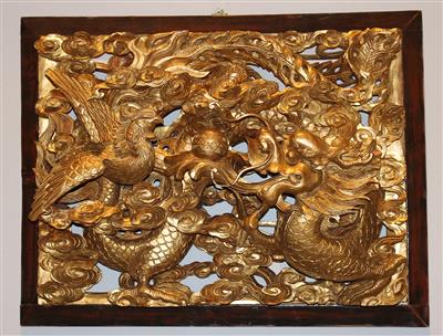 Drache und Phönix Holzrelief - Summer-auction