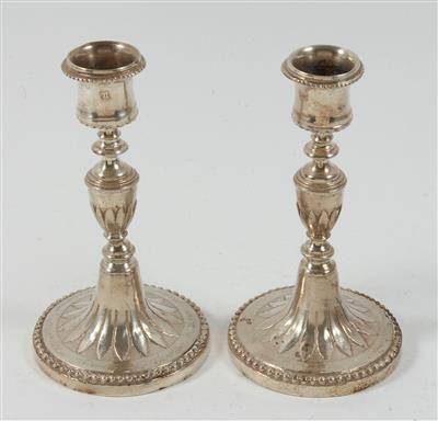 Paar Silber Kerzenleuchter, - Summer-auction