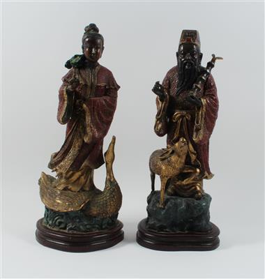 2 Figuren von Unsterblichen - Sommerauktion - Antiquitäten