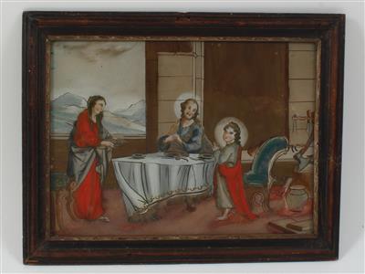Hl. Familie, Hinterglasbild, - Summer-auction