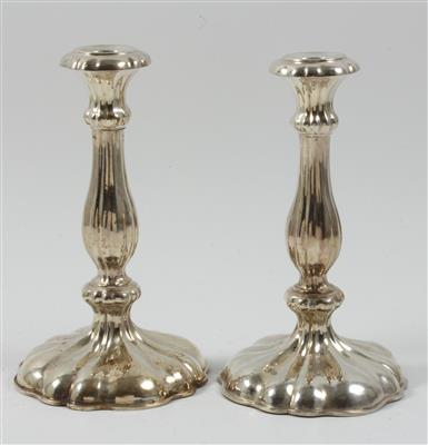 Paar Wiener Silber Kerzenleuchter von 1860, - Summer-auction