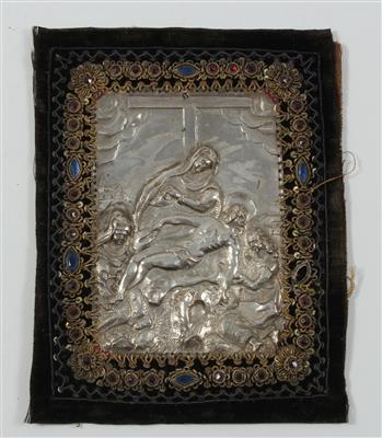 Silber getriebene Tafel mit Kreuzabnahme Christi, - Sommerauktion - Antiquitäten