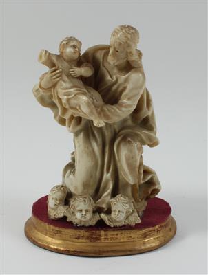 Hl. Josef mit Jesuskind, Wachsbossierung, - Summer-auction