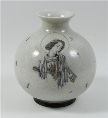 Ena Rottenberg, Vase mit Heiligenköpfen, - Sommerauktion - Antiquitäten