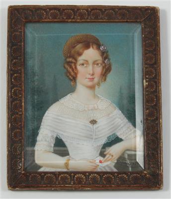 Miniatur - Damenporträt von 1839, - Letní aukce