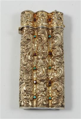Silber vergoldete Deckeldose, - Sommerauktion - Antiquitäten