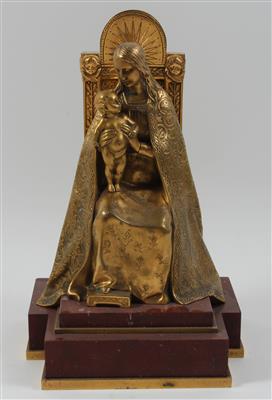 Hans Müller(1873 Wien 1937), Thronende Madonna mit Kind, - Antiquitäten