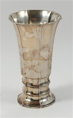 Silber Pokalvase mit Innenvergoldung, - Antiquitäten