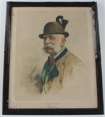 Kaiser Franz Joseph I. im Ischler Jagdkostüm, - Antiquitäten