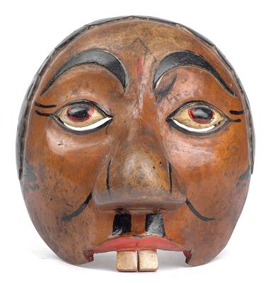 Indonesien, Java: Eine Halb-Maske aus dem traditionellen Masken-Spiel 'Wayang Topeng'. - Tribal Art