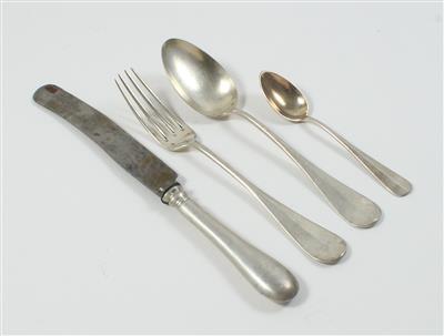 Silber Besteck für 12 Personen, - Antiques