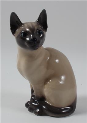 Sitzende Katze, - Antiques