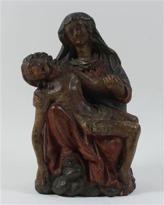 Pieta, alpenländisch 18. Jh., - Skulpturen, Volkskunst, Fayencen, Bronzen