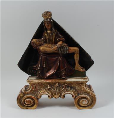 Pieta Maria Taferl, Holz Skulptur 19. Jh., - Skulpturen, Volkskunst, Fayencen, Bronzen