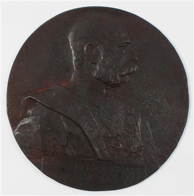 Kaiser Franz Joseph I. von Österreich - Eisenplaquette, - Antiquitäten