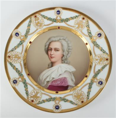 "Marie Antoinette" Porträt- Teller, - Antiquitäten