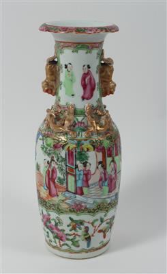 Famille rose Vase, - Antiquitäten