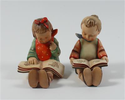 "Der Bücherwurm" Mädchen und Junge, - Umění a starožitnosti