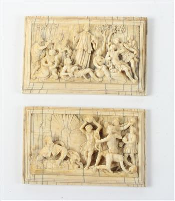 2 Elfenbein Relief Tafeln, - Umění a starožitnosti