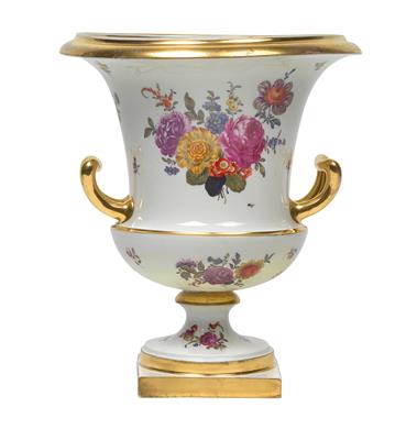 Amphoren-Vase mit Blumen-Malerei, - Umění a starožitnosti