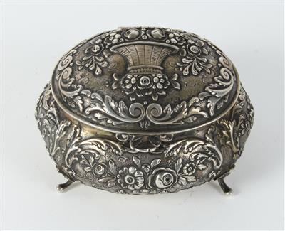 Deutsche Silber Deckeldose mit Innenvergoldung, - Saisoneröffnung - Antiquitäten