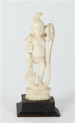 Krishna tanzt auf dem Kopf der Schlange Kaliya Naag, - Antiquitäten