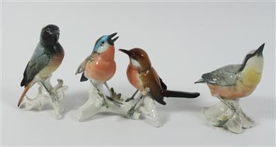 Vogelpaar auf Ast, 2 Vögel, - Antiques
