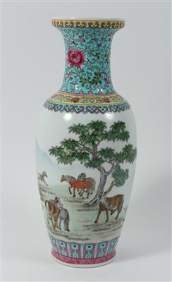 Famille rose Vase, - Antiquitäten