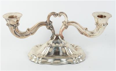 Wiener zweiflammiger Silber Kerzenleuchter der Fa. Alexander Sturm, - Antiques