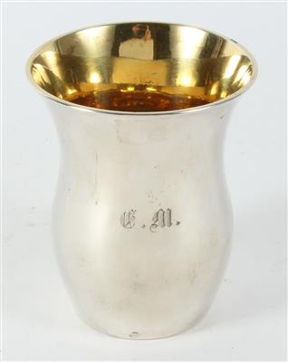 Augsburger Silber Becher mit Innenvergoldung, - Antiquitäten