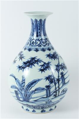 Blau-weiße Vase, - Antiquitäten