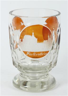 Sockelbecher, mit Monogramm ST. datiert 1854, - Antiquitäten