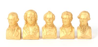 Goldbüsten von Schiller, Goethe, Lessing, Herder, L. Schwanthaler, - Starožitnosti