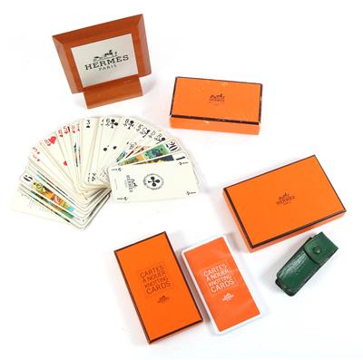 Hermès Tarot-Karten, Hermès Feuerzeugetui, Hermès Knotting Cards, 1 Holzschild - For Ladies and Gentlemen