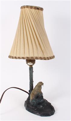 Kleine Tischlampe mit Walross, - Antiques