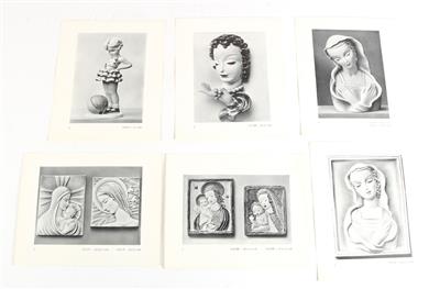 Zwei Mäppchen "Figuren und Tiere in moderner Keramik" bzw. "Tanz und andere Figuren, Kinder, Akte", - Antiquariato