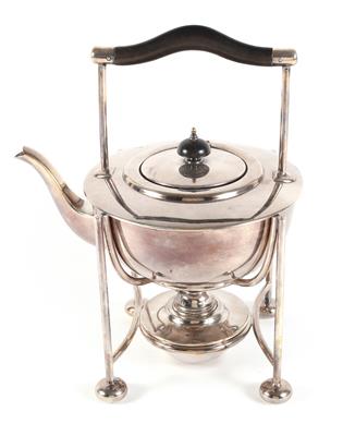 Teekanne mit Halterung und Rechaud, - Antiquitäten