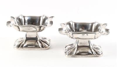 Paar Wiener Silber Gewürzschälchen von 1839, - Silver objects