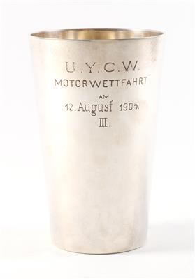 Englischer Silber Becher zur "U. Y. C. W. Motorwettfahrt am 12. August 1905 III.", - Antiquitäten