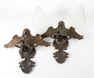 1 Paar Adler-Wandappliken, - Antiques