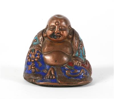 Champlevé Figur des Buddha, China, Qing Dynastie, - Antiquariato
