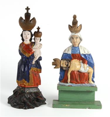 "Holzscheitlmadonna" und Pieta, - Antiques