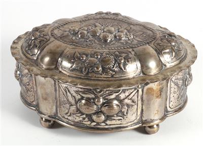 Deutsche Silber Deckeldose mit Innenvergoldung, - Antiquitäten