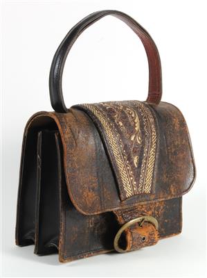 Lederhandtasche, - Antiques