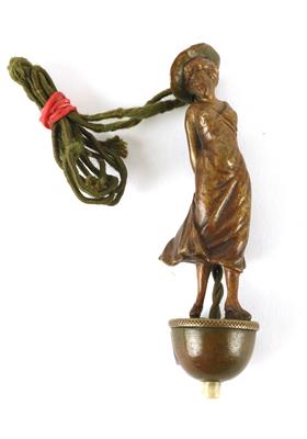 Schaltervorrichtung aus Bronze mit Frauenfigur - Antiquitäten
