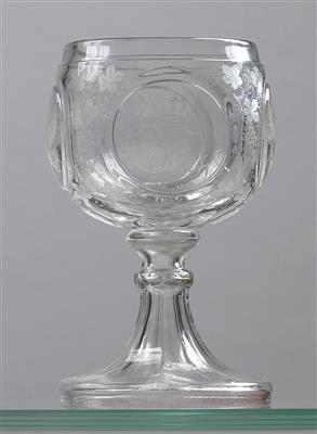 Pokal mit gekröntem Monogramm U. S. datiert 1880-1883, - Antiques