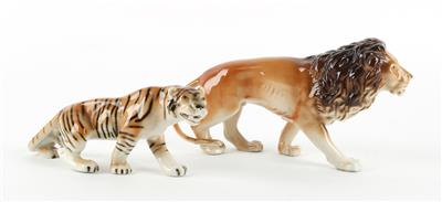 Tiger und Löwe, - Antiquitäten