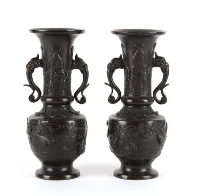 1 Paar Vasen, - Asiatika
