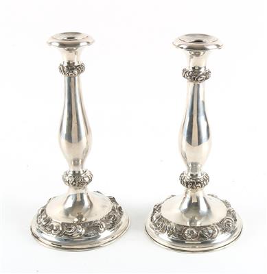 Paar Wiener Silber Kerzenleuchter von 1860 - Antiquitäten