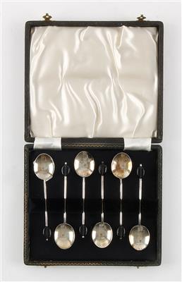 6 Birminghamer Silber Mokkalöffel, - Antiques